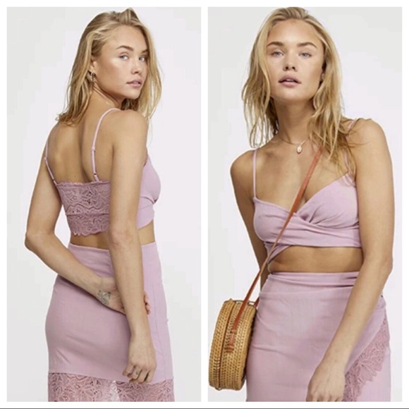 FREE PEOPLE BOHO KNIT MINI SKIRT CAMI TANK CROP TOP BOHEMIAN 2 PIECE SET A3C - Picture 6 of 16